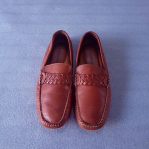 Johnston and Murphy Mens Shoes Size 10M Brown Loafer J&M Flex Soles Leather.